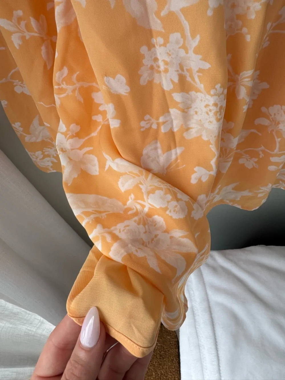 Abercrombie & Fitch Orange Floral Maxi Skirt - Double Lined - Picture 4 of 4
